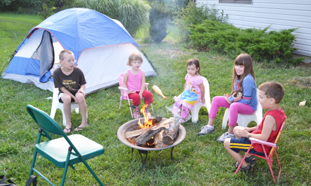 Camping birthday party for outdoor