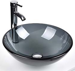 Bathroom Round Glass Vessel Sink