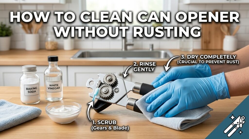 How to clean can opener without rusting