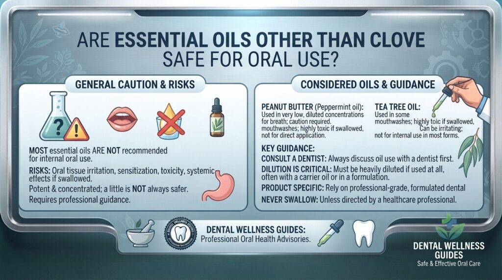 Are essential oils other than clove safe for oral use?