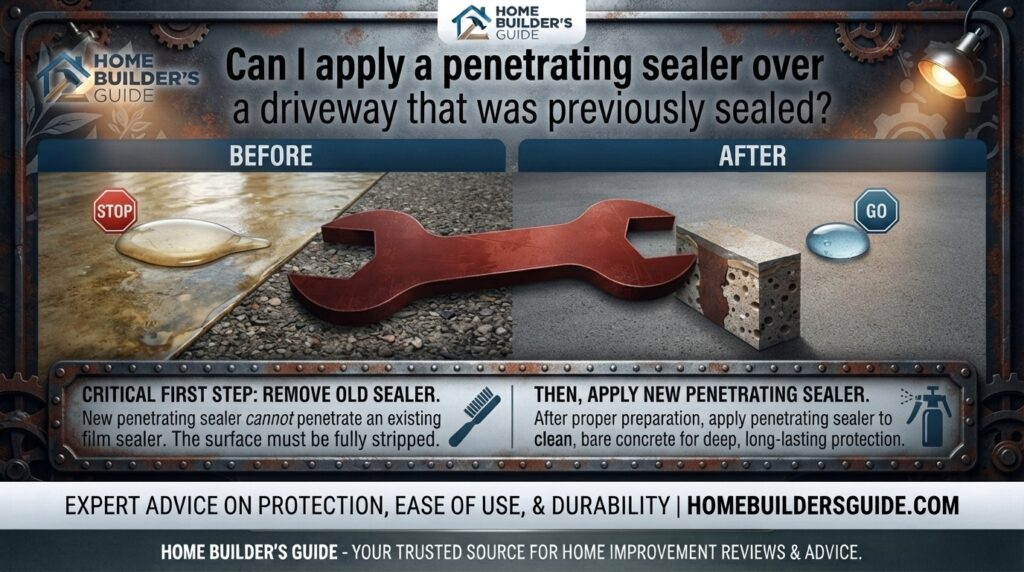 Can I apply a penetrating sealer over a driveway that was previously sealed?
