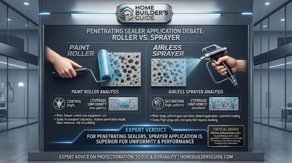 Can I apply penetrating sealer with a paint roller instead of a sprayer