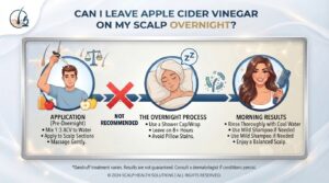 Can I leave apple cider vinegar on my scalp overnight
