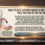 Can I place aspirin inside a hollow cavity hole instead of on the gums?