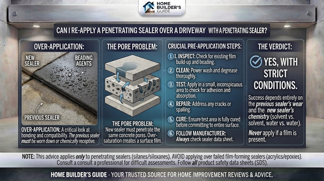 Can I re-apply a penetrating sealer over a driveway previously sealed with a penetrating sealer