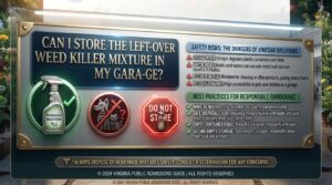 Can I store the leftover weed killer mixture in my garage