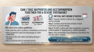 Can I take ibuprofen and acetaminophen together for a severe toothache