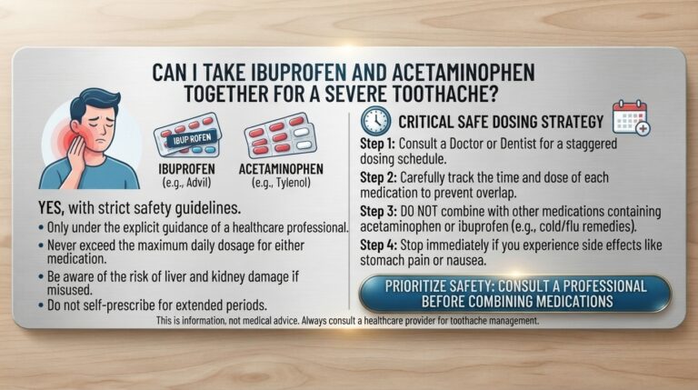 Can I take ibuprofen and acetaminophen together for a severe toothache?