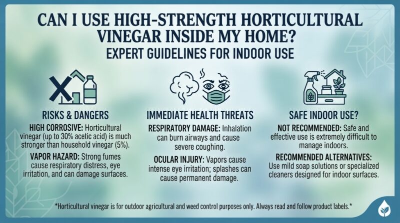 Can I use high-strength horticultural vinegar inside my home