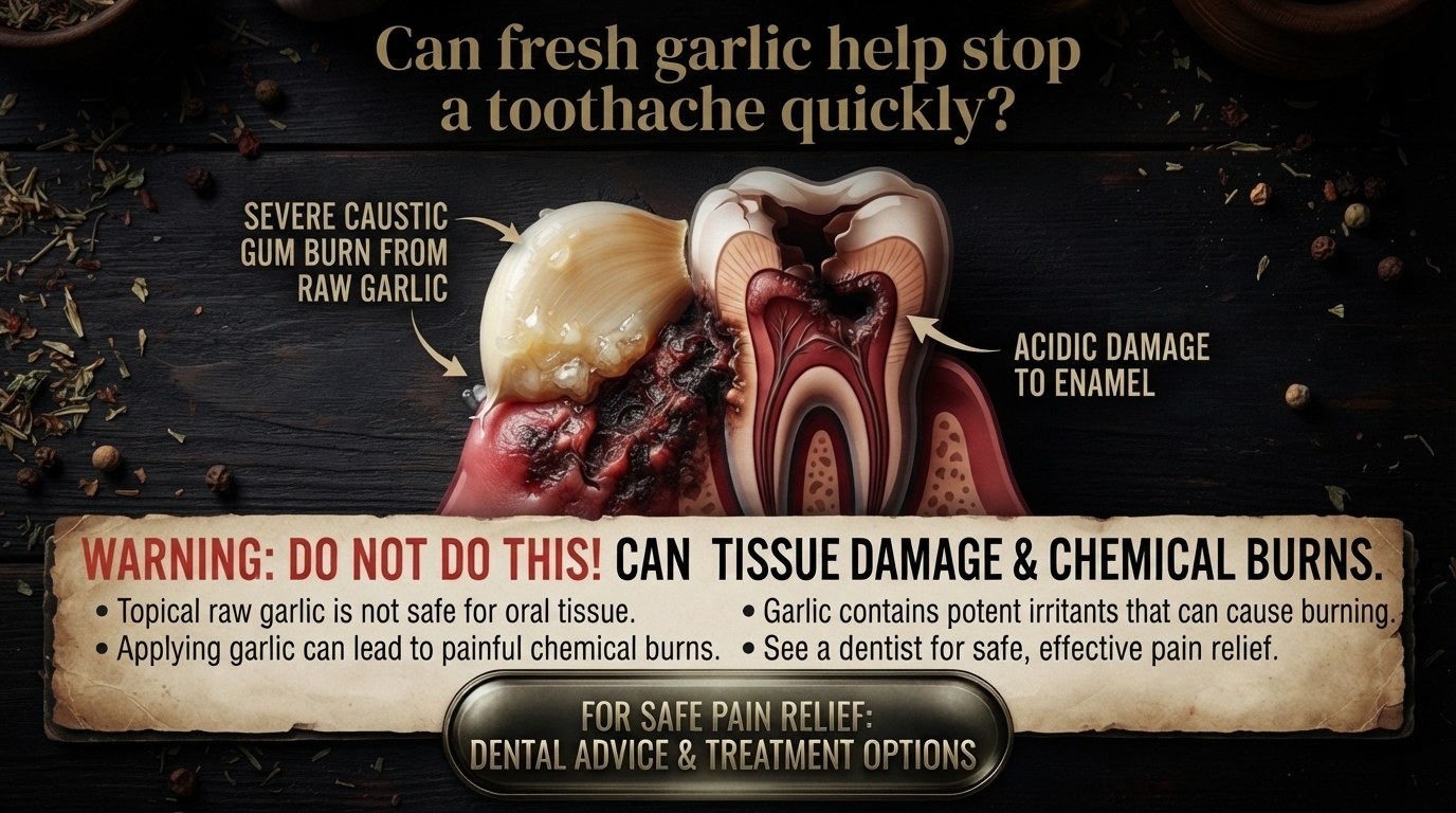 Can fresh garlic help stop a toothache quickly