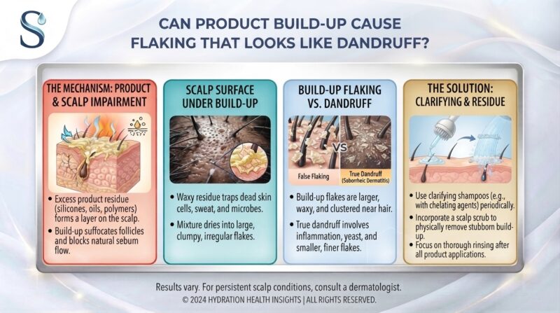 Can product build-up cause flaking that looks like dandruff