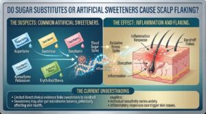 Do sugar substitutes or artificial sweeteners cause scalp flaking