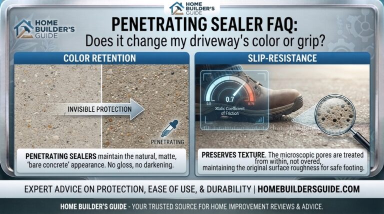 Does a penetrating sealer change the color or slip-resistance of my driveway?