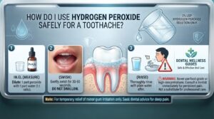 How do I use hydrogen peroxide safely for a toothache?