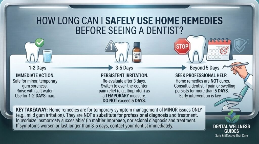 How long can I safely use home remedies before seeing a dentist?