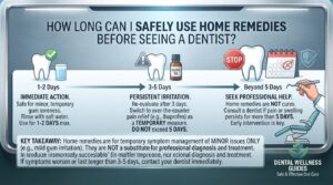 How long can I safely use home remedies before seeing a dentist?