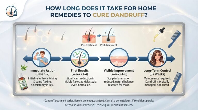 How long does it take for home remedies to cure dandruff?