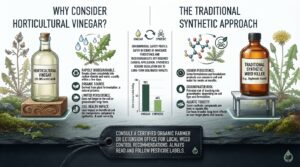 Is horticultural vinegar safer for the environment than traditional synthetic weed killers