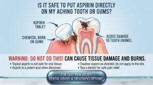Is it safe to put aspirin directly on my aching tooth or gums
