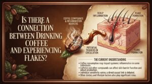 Is there a connection between drinking coffee and experiencing flakes