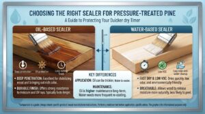 Should I choose oil-based or water-based sealer for pressure-treated pine