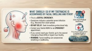 What should I do if my toothache is accompanied by facial swelling and fever
