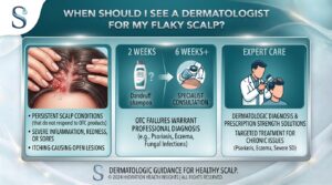 When should I see a dermatologist for my flaky scalp
