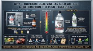 Why is horticultural vinegar sold without a prescription if it is so dangerous