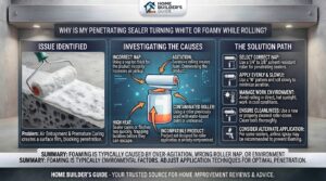 Why is my penetrating sealer turning white or foamy while rolling?
