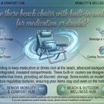 Are there beach chairs with built-in coolers for medication or drinks?