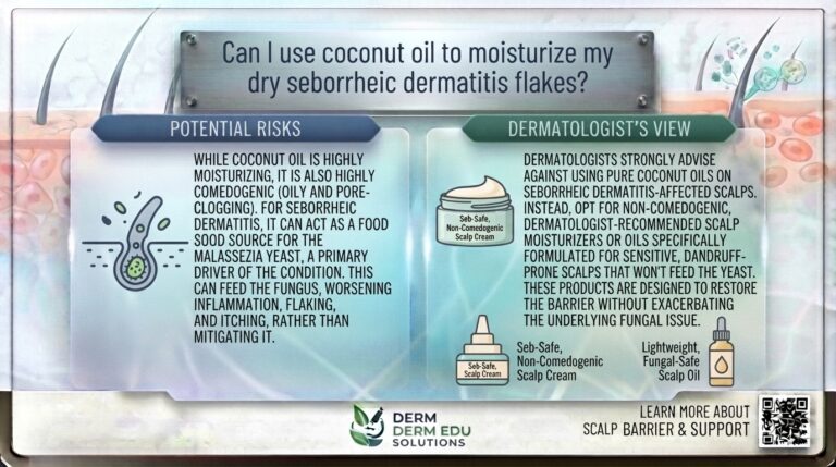 Can I use coconut oil to moisturize my dry seborrheic dermatitis flakes?