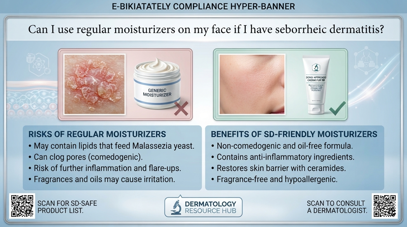 Can I use regular moisturizers on my face if I have seborrheic dermatitis