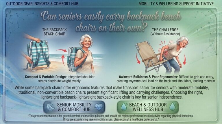Can seniors easily carry backpack beach chairs on their own?