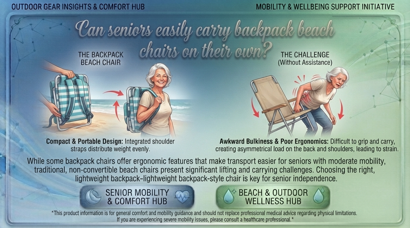 Can seniors easily carry backpack beach chairs on their own