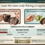 Does tea cause the same scalp flaking as regular coffee?