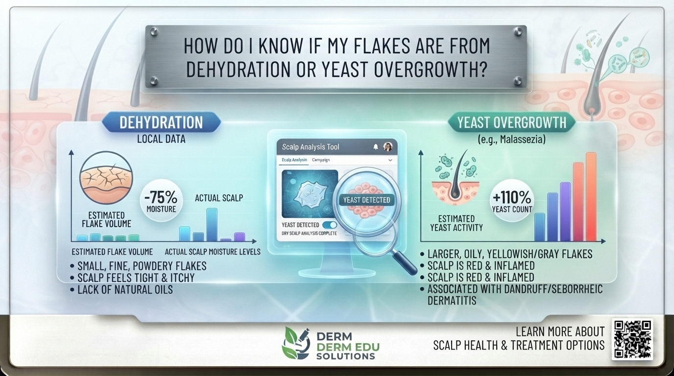 How do I know if my flakes are from dehydration or yeast overgrowth