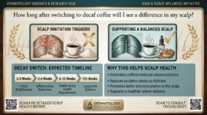 How long after switching to decaf coffee will I see a difference in my scalp