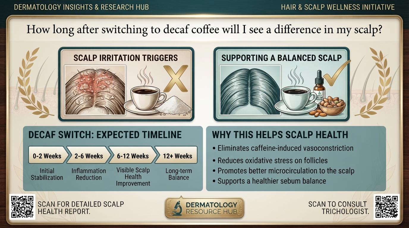How long after switching to decaf coffee will I see a difference in my scalp