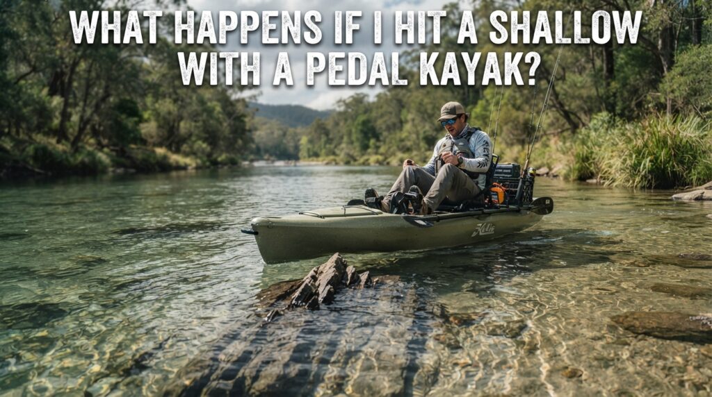 What happens if I hit a shallow rock with a pedal kayak