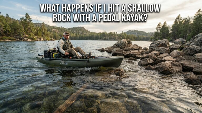 What happens if I hit a shallow rock with a pedal kayak?