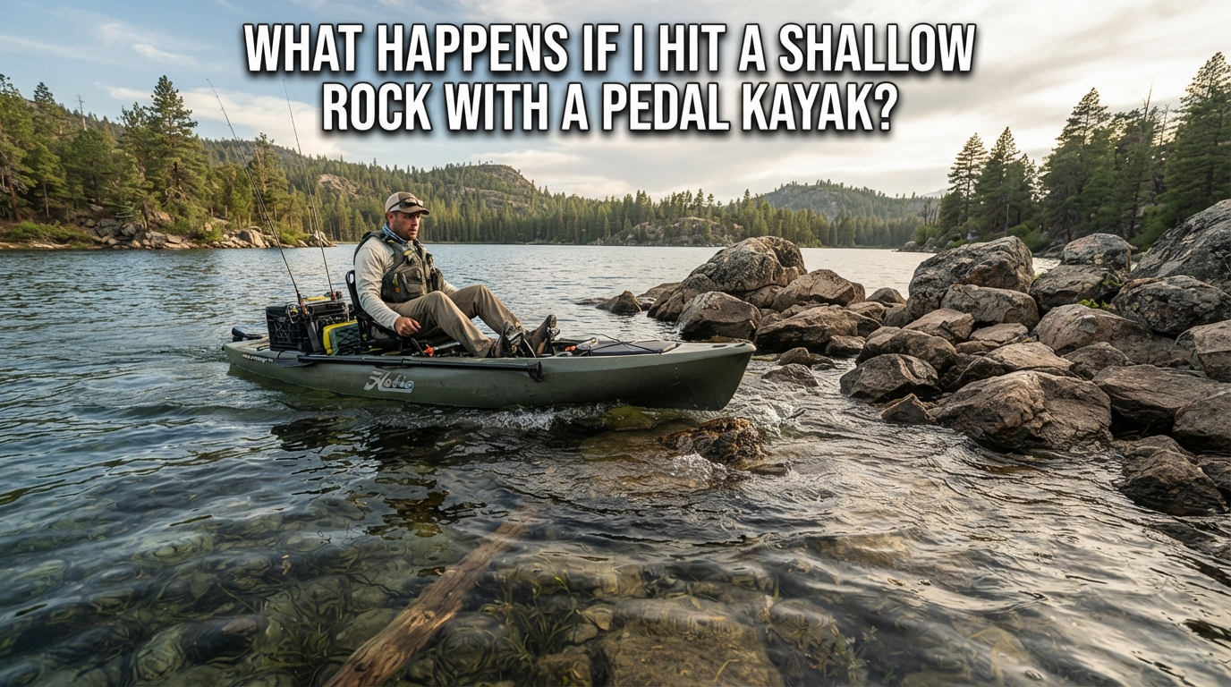 What happens if I hit a shallow rock with a pedal kayak