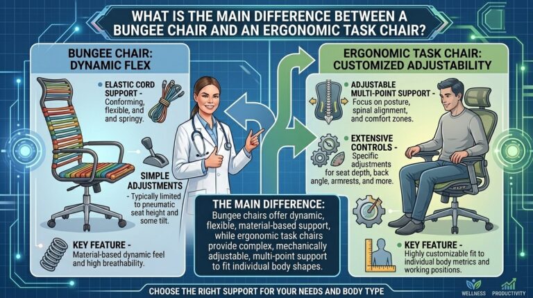 What is the main difference between a bungee chair and an ergonomic task chair? The Ultimate Seating Comparison Guide 2026