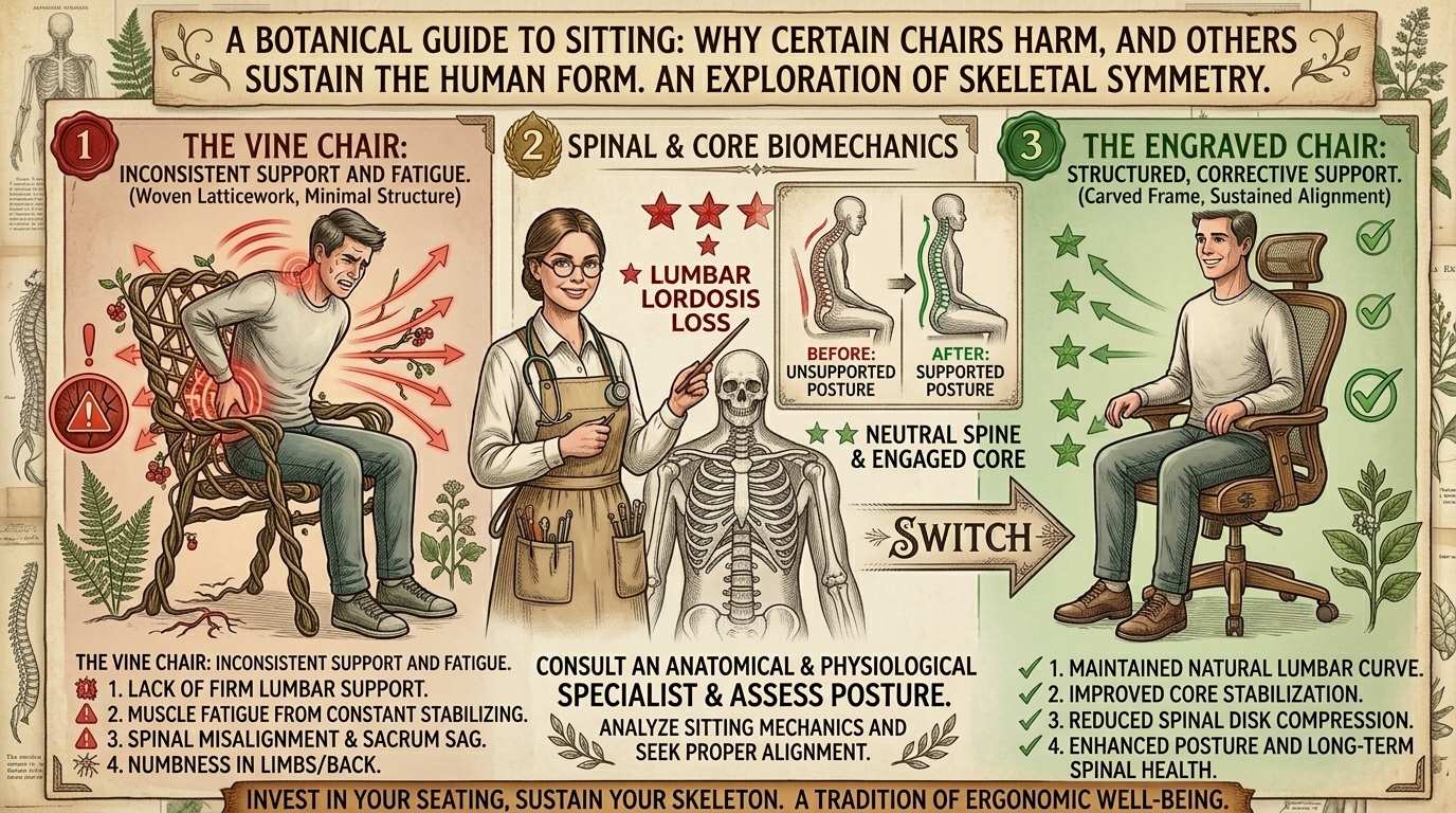 Why does my back hurt worse when I sit in a bungee chair for long hours