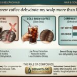 Will cold brew coffee dehydrate my scalp more than hot coffee?