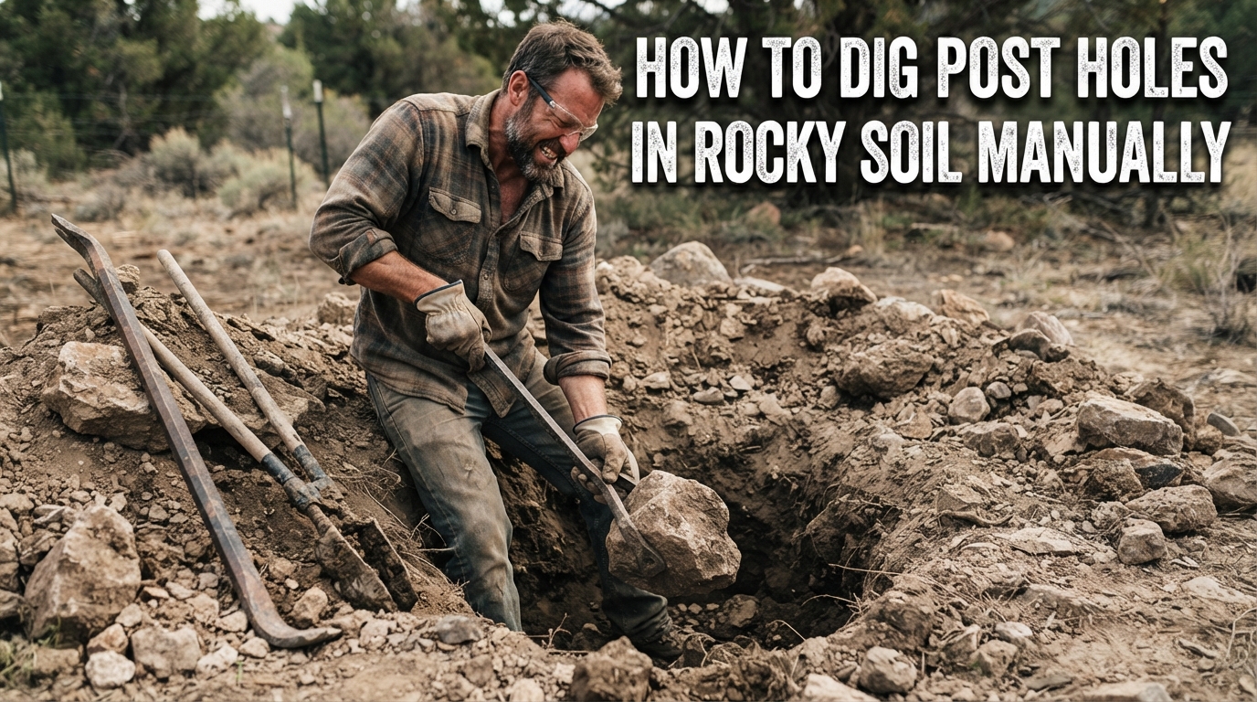 How to dig post holes in rocky soil manually