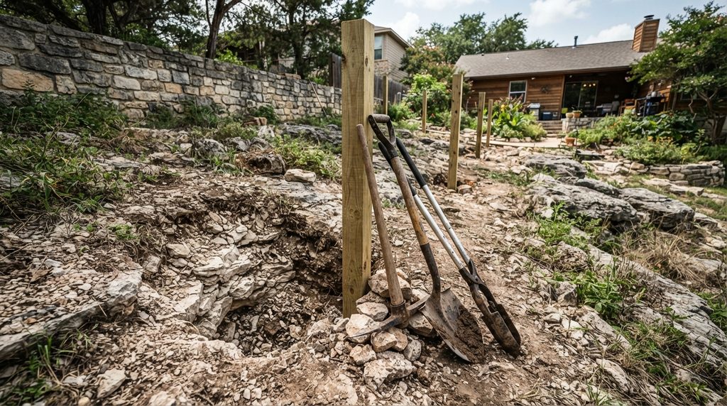 How to dig post holes in rocky soil manually