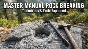 What is the easiest way to dig a post hole in solid rock without power tools